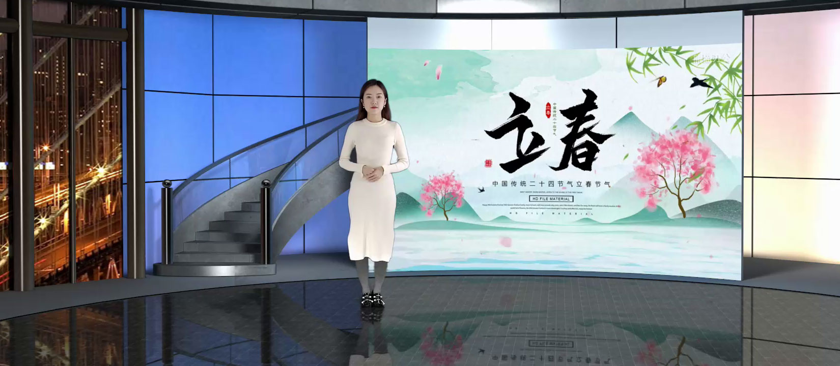 3D演播室-天气预报，春种冬藏，节气了然于胸